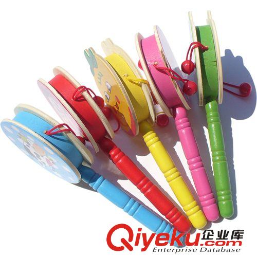 益智玩具兒童卡通撥浪鼓傳統(tǒng)嬰兒玩具木制手搖鼓原始圖片3