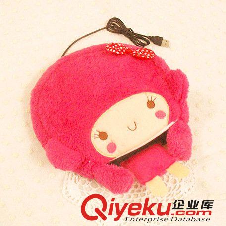 USB保暖鼠標(biāo)墊批發(fā) 韓版女孩發(fā)熱暖手墊 毛絨超柔帶護(hù)腕暖手寶原始圖片2