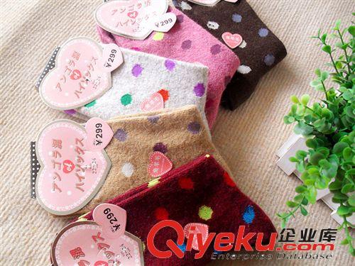 襪子批發(fā) 冬季加厚保暖兔羊毛女襪 可愛卡通女襪中筒襪原始圖片3