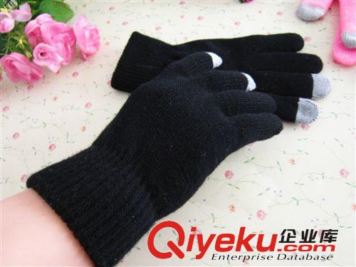 男女新款觸屏手套 時尚多色針織觸摸屏手套批發 廠家直銷貨源原始圖片3