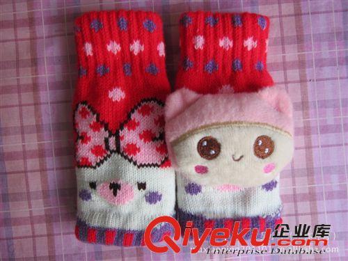 菠蘿露指手套 時尚電腦打字手套 卡通女款半截手套原始圖片3