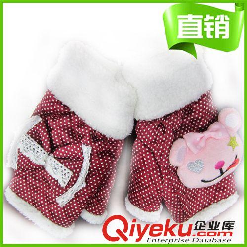 新款露指手套 冬季加厚保暖手套 女 卡通半截打字手套 廠家直銷原始圖片2