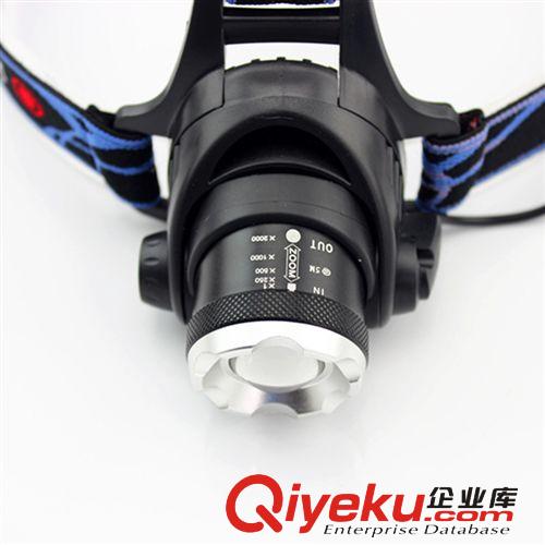 批發(fā)三檔變焦進口CREE LED頭燈 T6頭燈 強光充電大功率頭燈 促銷原始圖片2