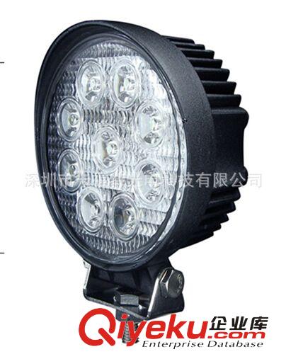 供應27w LED工作燈 圓形汽車射燈探照燈汽車 輔助燈聚光 越野車頂