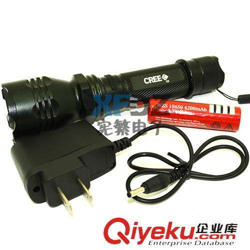 強光手電筒廠家 C6鋁合金電筒 CREE LED強光充電手電筒自行車前燈