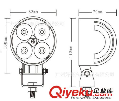 12W 圓形越野改裝燈 LED工作燈 探索燈 檢修燈 聚光燈 泛光燈