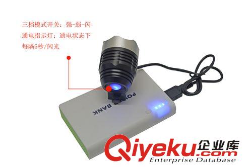 USB大功率強光頭燈 采用cree美國進口燈珠 移動電源自行車前燈原始圖片3