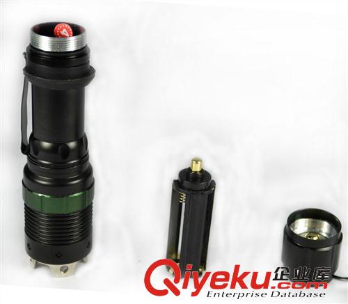 LED鋁合金CREE大功率筆夾筆扣設(shè)計帶指揮棒攻擊頭平頭強光手電筒原始圖片2