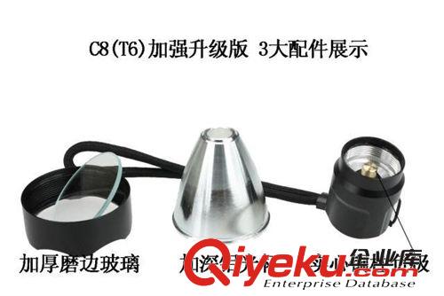 c8 T6強(qiáng)光手電筒T6遠(yuǎn)射王18650充電騎行手電