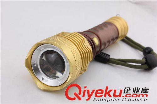 神火 Q5強光手電筒 機械旋轉變焦 土豪金 18650充電遠射廠家批發原始圖片2