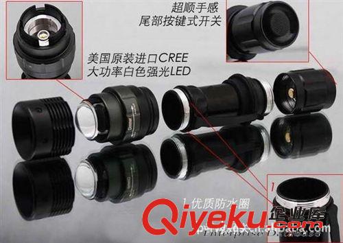 廠家批發(fā) CREE Q5變焦調焦戰(zhàn)術強光手電筒騎行車燈18650機械變焦原始圖片3