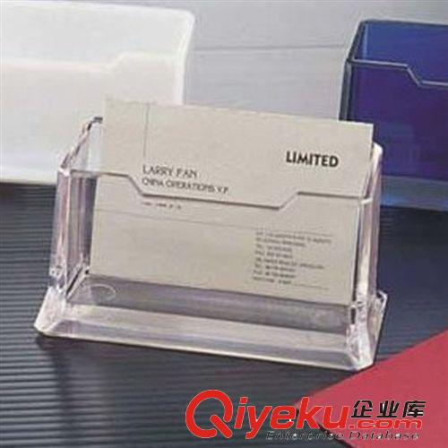 得力文具 7623 名片座 桌面名片盒 全透明塑料 名片盒 60克A5原始圖片3