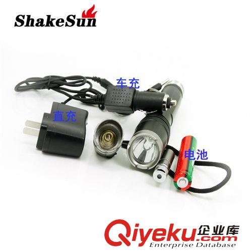 廠家直銷 舞陽新款 5W LED鋁合金強光手電筒紅色激光筆滿天星可卸原始圖片2