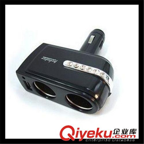 wf-201 廠家直銷 車載點(diǎn)煙器一分二 USB 90度可折疊一拖二點(diǎn)煙器原始圖片3