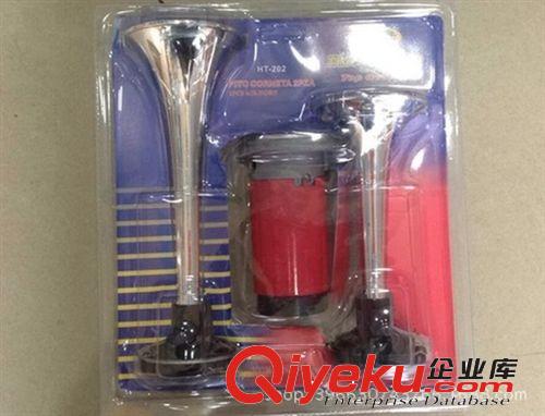 雙管喇叭帶氣泵 12V 電瓶車汽車摩托車通用 汽笛喇叭 超響12v喇叭原始圖片2