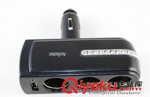一拖三點煙器 帶鉆汽車點煙器 帶USB手機充電器 WF-0303原始圖片2