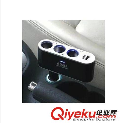 車載點(diǎn)煙器一拖三/一分三帶USB/可90度自由旋轉(zhuǎn)直插點(diǎn)煙器WF-0100原始圖片2
