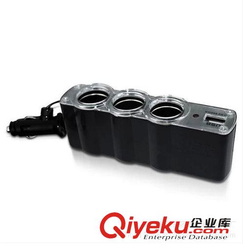 汽車(chē)點(diǎn)煙器 電源分配器 車(chē)載點(diǎn)煙器一拖四 一分四帶USB WF-4008