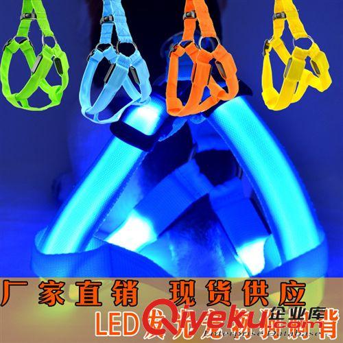廠家直銷 寵物L(fēng)ED發(fā)光狗胸背帶 發(fā)光牽引繩閃光背帶胸背原始圖片3