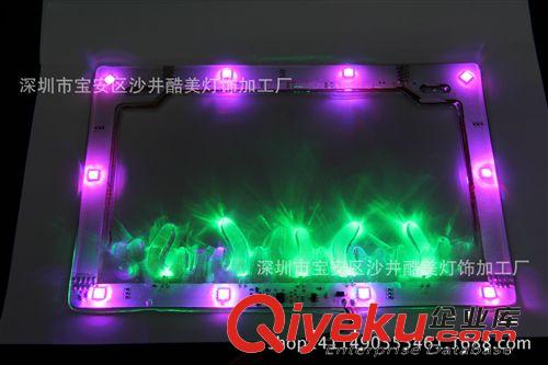 摩托車(chē)火焰車(chē)牌裝飾燈牌照架改裝車(chē)牌燈車(chē)牌框電動(dòng)車(chē)火焰車(chē)牌照燈原始圖片3