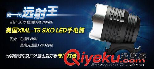 廠家批發(fā) 自行車車頭燈 CREE-T6進(jìn)口強光燈珠車燈 騎行前燈照明原始圖片2