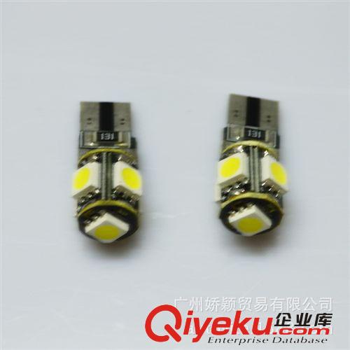 廠家直銷led汽車燈 T10帶解碼 5SMD 汽車LED示寬燈儀表燈門燈