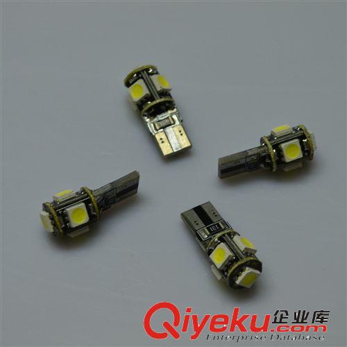 廠家直銷led汽車燈 T10帶解碼 5SMD 汽車LED示寬燈儀表燈門燈