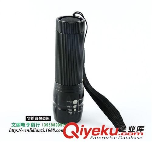 廠家直銷 自行車專用伸縮調焦手電筒 三檔流明LED強光手電筒批發原始圖片2
