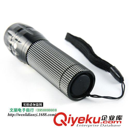 廠家直銷 自行車專用伸縮調焦手電筒 三檔流明LED強光手電筒批發原始圖片3