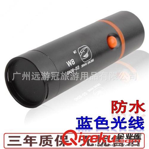 混批 LED 強(qiáng)光手電筒 帶支架 藍(lán)光釣魚燈 驅(qū)蚊蟲 戶外防水 8040原始圖片2