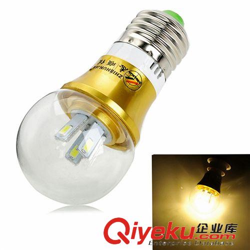 志順佳 E27-360度發(fā)光  5630 6SMD E27螺口3W球泡燈（金色）