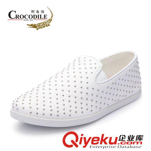 帆布鞋專區 鱷魚恤時尚休閑男鞋鉚釘流行純色透氣學院風帆布單鞋WA4287008
