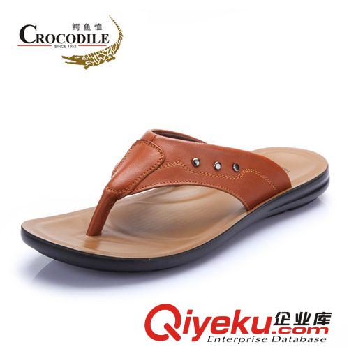 夏季涼鞋專區(qū) 鱷魚(yú)恤2014夏時(shí)尚休閑男士沙灘鞋zp頭層牛皮時(shí)尚人字拖男鞋原始圖片2