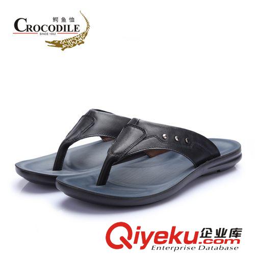 夏季涼鞋專區(qū) 鱷魚(yú)恤2014夏時(shí)尚休閑男士沙灘鞋zp頭層牛皮時(shí)尚人字拖男鞋原始圖片3