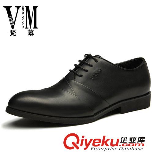 2014秋冬新品 梵慕紳士尖頭皮鞋正裝商務(wù)男鞋婚鞋英倫男鞋頭層牛皮原始圖片2
