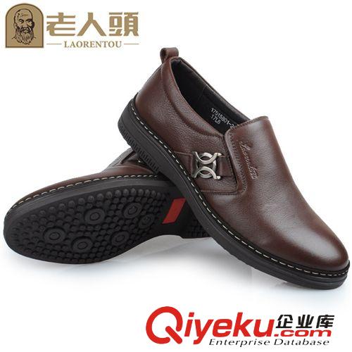 淘寶爆款產(chǎn)品 代發(fā)zz 老人頭  皮鞋zp休閑男鞋 頭層牛皮套腳2013新款潮鞋原始圖片3
