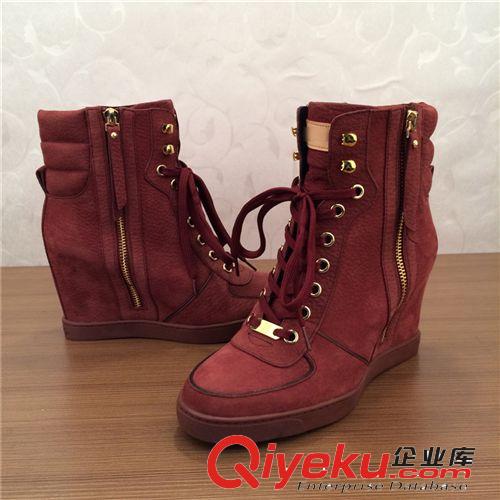 女靴 歐洲站品牌新款荔枝紋zp內(nèi)增高高幫女靴女鞋微信代理一件代發(fā)