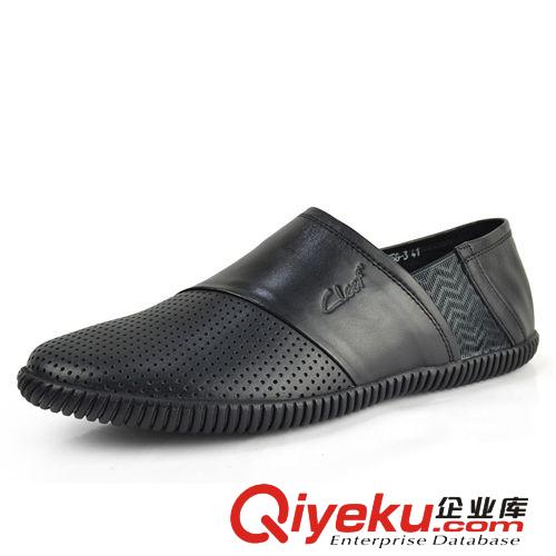 套腳鞋 工廠原單夏季鏤空網(wǎng)眼男鞋 英倫zp單層牛皮鞋子 男士透氣皮鞋原始圖片2