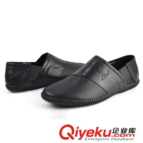 套腳鞋 工廠原單夏季鏤空網(wǎng)眼男鞋 英倫zp單層牛皮鞋子 男士透氣皮鞋原始圖片3
