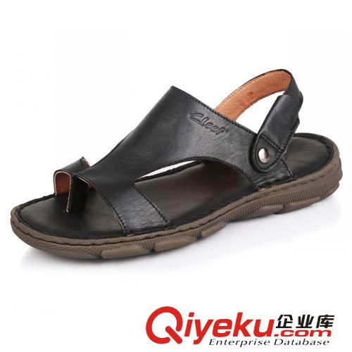 涼拖鞋 2014夏季新款潮流時(shí)尚沙灘鞋 頭層牛皮涼拖鞋 透氣 男士zp涼鞋