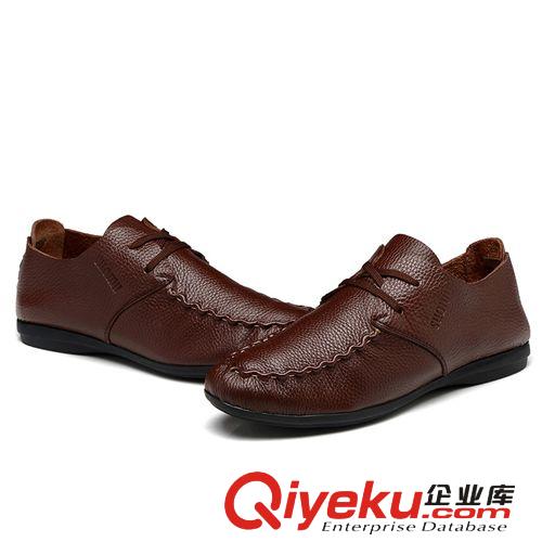 2014新秋冬款 廣東真皮韓版時(shí)尚潮男鞋 商務(wù)休閑皮鞋 軟底軟面牛皮豆豆鞋駕車鞋原始圖片3
