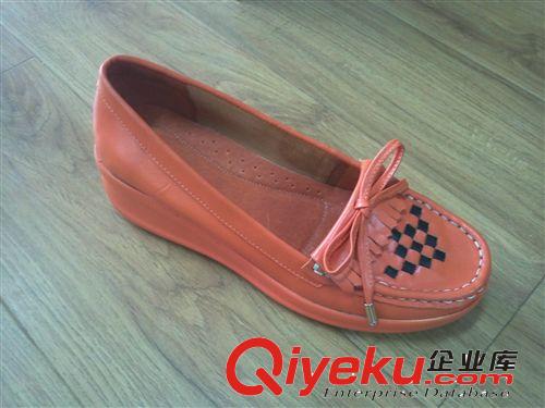 女款休閑鞋 里外全皮 坡跟休閑女鞋 手工編織牛皮女單鞋 舒適休閑鞋