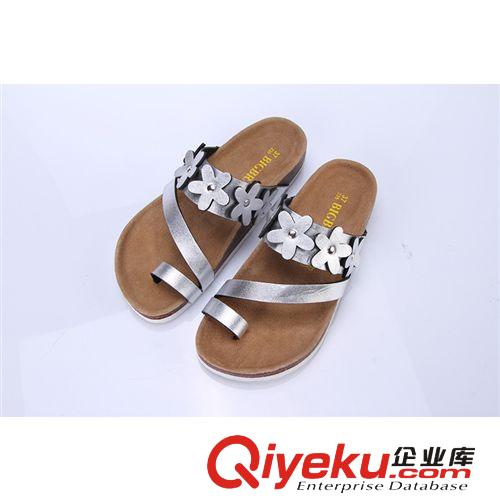 家居拖鞋 現(xiàn)貨供應(yīng)套趾涼鞋夏季軟木涼拖 zp花朵套腳女拖鞋 軟木沙灘拖鞋