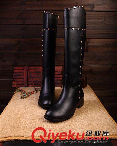 長靴 2014新品女鞋秋季新款真皮女靴歐美柳丁平跟長靴高筒靴過膝靴252原始圖片3