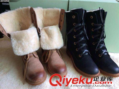 中筒靴 歐洲站2014秋冬新款中筒厚底毛絨女靴真皮雪地靴時(shí)尚潮流女靴391
