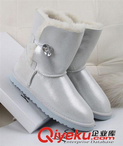 雪地靴 秋冬爆款雪地靴皮毛一體水晶扣雪地靴女中筒冬季靴防水靴zp5803原始圖片2