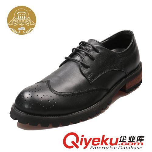 個(gè)性白領(lǐng)系列 新款系帶休閑zp男鞋英倫布洛克雕花頭層皮皮鞋潮擦色霆鋒款原始圖片2