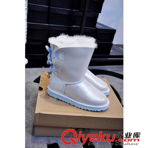 雪地靴 2014新款蝴蝶結(jié)羊皮毛一體雪地靴短靴冬季保暖女鞋