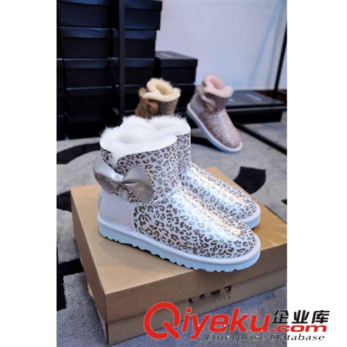 雪地靴 2014新款蝴蝶結(jié)羊皮毛一體雪地靴短靴冬季保暖女鞋原始圖片3