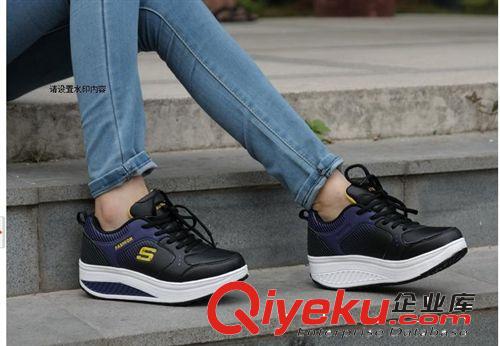 真皮女鞋 新品時尚舒適瘦身鞋內增高鞋運動減肥鞋單鞋搖搖鞋廠家定做下單原始圖片2